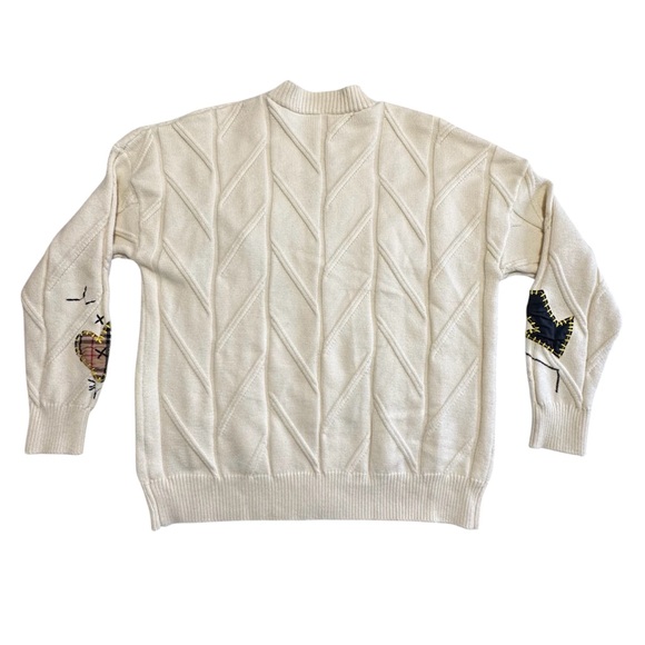 Ebossy NEW Women’s Embroidered Chunky Soft Sweater In White Sz.S Retro Chunky - Picture 3 of 10